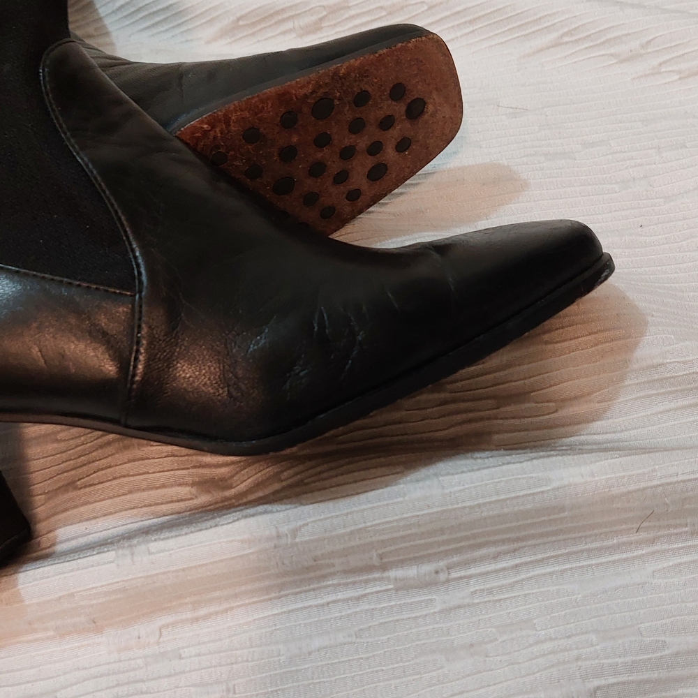 Stuart Weitzman Black Mid-Calf Block Heel Boots - Picture 7 of 15